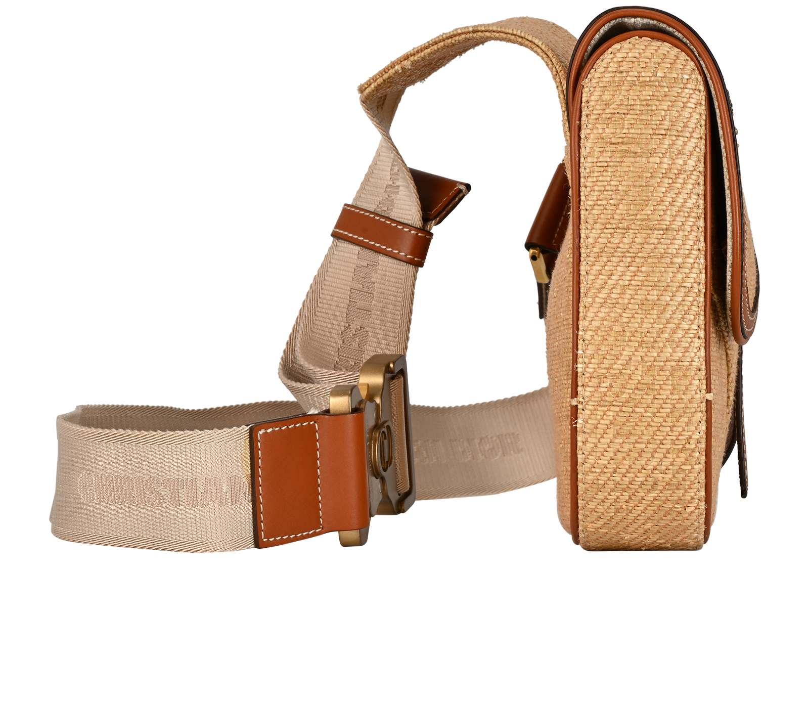 Dior Tears Saddle, &pound;2,100, Handbags, Beige/Brown, Leather/Raffia, Side view